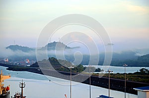 Cocoli Locks landscape, Panama Canal.