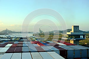 Cocoli Locks landscape, Panama Canal.