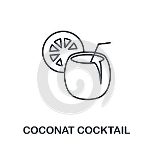 Coconat Cocktail icon. Simple element from drinks collection. Creative Coconat Cocktail icon for web design, templates