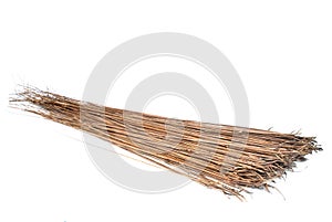 Coconut broom white background.