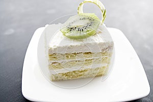 Coconut cake and Kiwifruit
