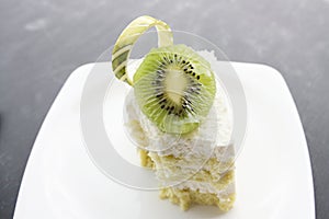 Coconut cake and Kiwifruit