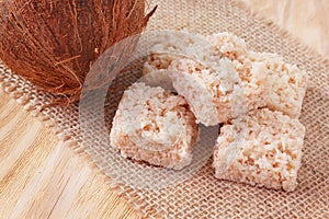 Coconut candy cocada with coconut