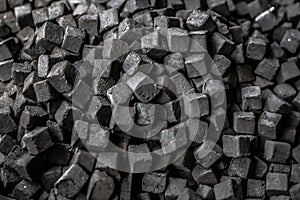 Coconut charcoal cubes 'cubic kind' for Hookah or Shisha background