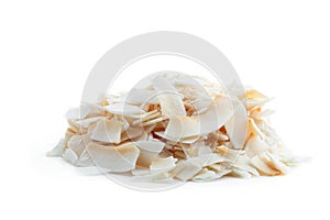Coconut chips isolated on a white background
