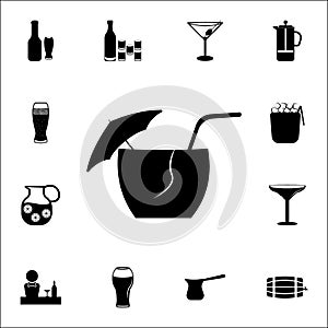 coconut cocktail icon. Bar icons universal set for web and mobile