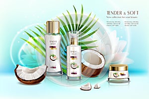 Coconut Cosmetics Realistic Composition