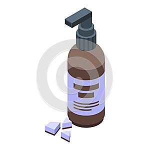 Coconut dispenser icon isometric vector. Cosmetic cream