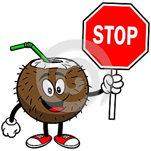 Coconut Drink with Stop Sign