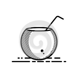 coconut drink. Vector illustration decorative design