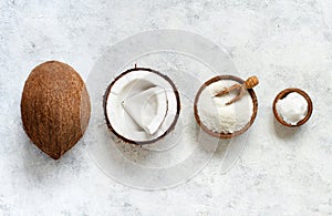 Coconut flour and coconut oil with coconut pieces