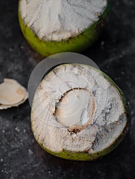 Coconut fruit close up