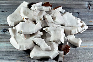 Coconut fruit cocoanut (Cocos nucifera) of the palm tree family (Arecaceae), genus Cocos