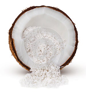 Coconut fruit isolated on white