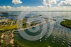 Coconut Grove Dinner Key Marina aerial drone photo