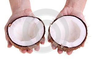 Coconut in the hands