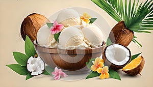 Coconut Ice Cream Delight: Thai Sweet Sensation