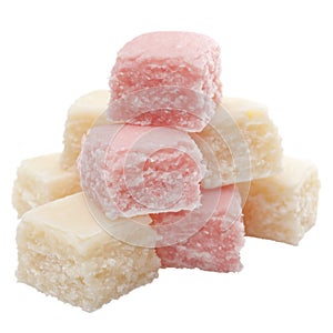 Coconut Ice on White