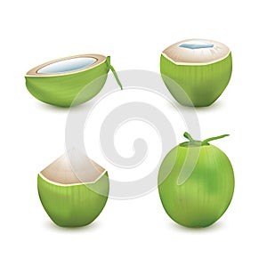 Coconut isolated on white background.