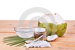 Coconut juice with honey are natural toner to reduce face acne