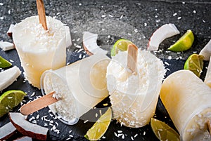 Coconut and lime popsicles photo