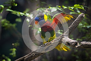 Coconut lorikeet beautiful show in the zoo