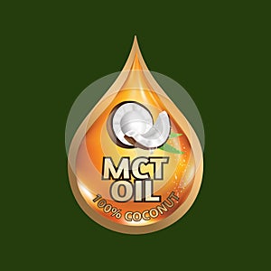 Coconut MCT oil Health Benefits Vector Illustration
