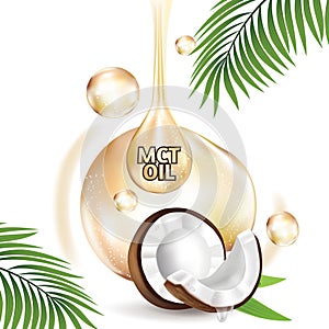 Coconut MCT oil Health Benefits Vector Illustration