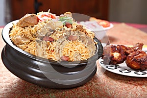 coconut milk mutton biryani.nariel doodh mutton biryani. tainga pal muttun biryani.