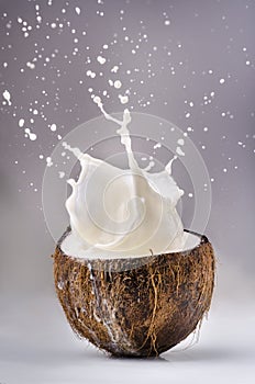 Coconut with milk splash