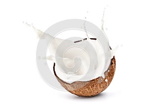 Coconut milk with splasing photo