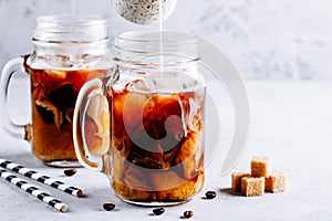 Coconut Milk Thai Iced Coffee with Coffee Ice Cubes