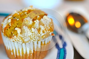 Coconut muffin for snack photo