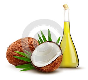 Coconut with oil.