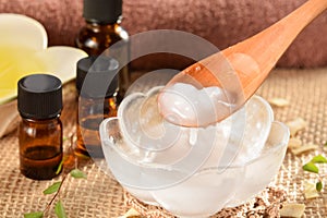 Coconut oil and essential oils photo