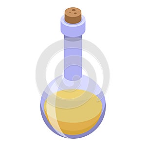 Coconut oil flask icon isometric vector. Cream ad