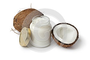 Coconut oil and fresh coconut photo