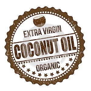 Coconut oil sign or stamp