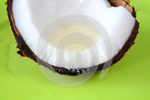 Coconut oil on split coconut