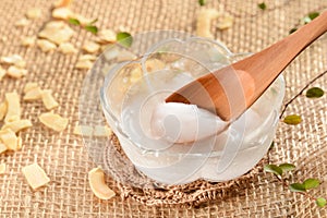 Coconut oil with spoon