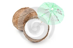 Coconut over a white background