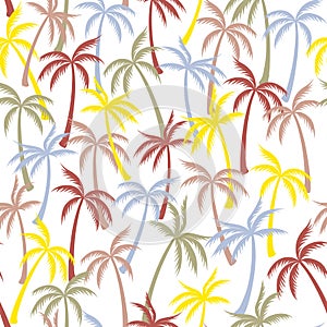 Coconut palm tree pattern textile seamless