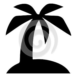 Coconut palm tree vector icon eps 10. Summer holiday simple silhouette symbol