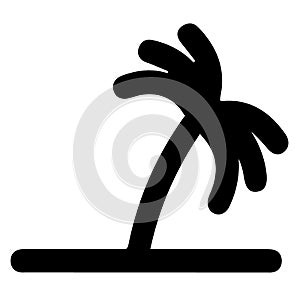 Coconut palm tree vector icon eps 10. Summer holiday simple silhouette symbol