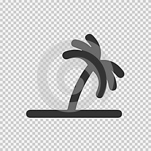 Coconut palm tree vector icon. Summer holiday simple silhouette symbol. Summer symbol