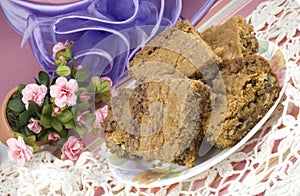 Coconut Pecan Blondies with Feminine Presentation