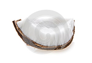 Coconut pieces isolated on a white background