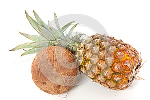 A coconut and a pine apple
