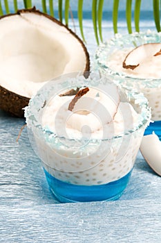 Coconut pudding with tapioca