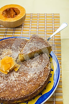 Coconut and pumpkin cake